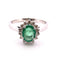 Bague Bague  Emeraude ovale et diamants 58 Facettes