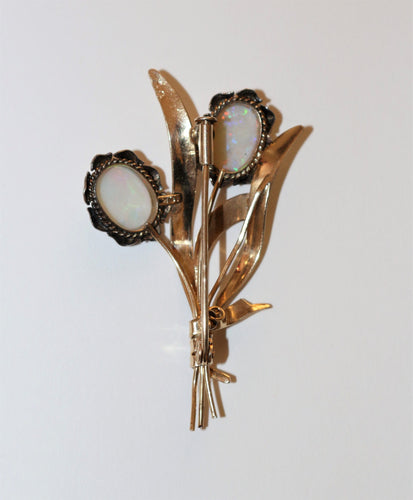 Broche Broche Bouquet De Fleurs Opales Or Jaune 58 Facettes