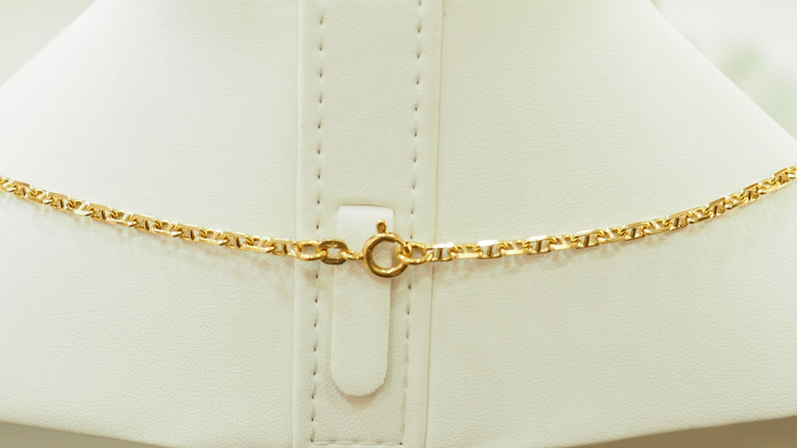 Collier 70cm Sautoir maille marine limée en or jaune 58 Facettes 32468