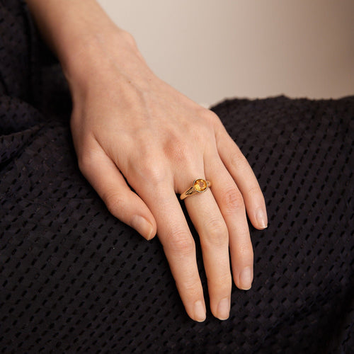 Bague 51 Bague en Or jaune, citrine 58 Facettes