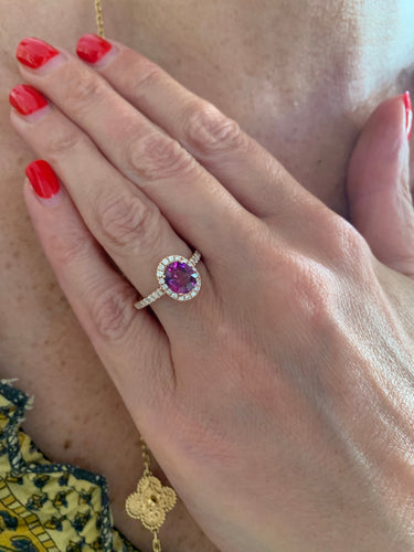 Bague Bague Pompadour Saphir Rose Diamants 58 Facettes BSR65