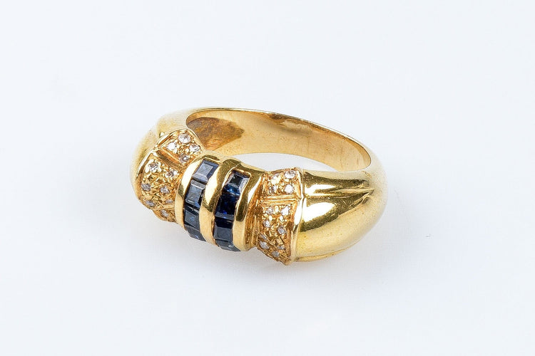 Bague 51 Bague saphir diamant en or massif 58 Facettes 111.87942-B3