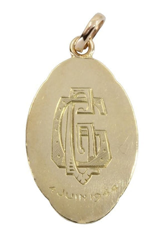 Pendentif MÉDAILLE  VIERGE ART-DÉCO SIGNÉE SELLIER 58 Facettes 059971