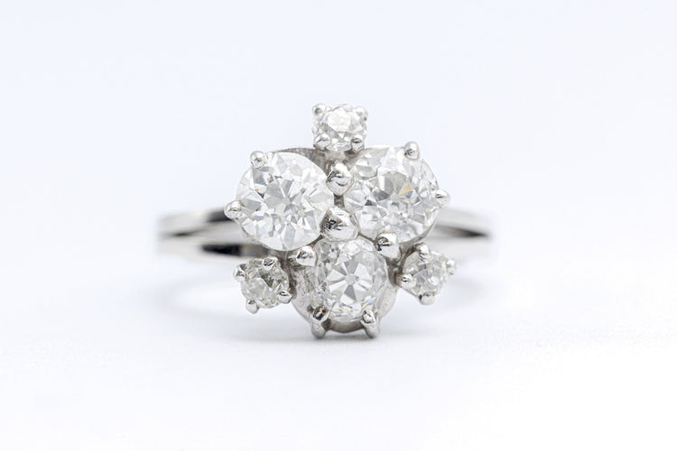 Bague 53 Bague en platine et or blanc et diamant taille ancienne 58 Facettes