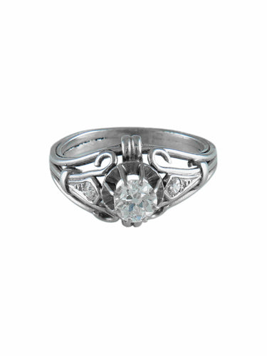 Bague Bague Solitaire Platine 58 Facettes