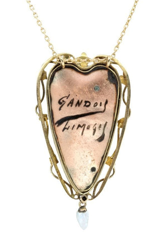 Collier COLLIER ANCIEN ÉMAIL DE LIMOGES ET NACRE 58 Facettes 049981