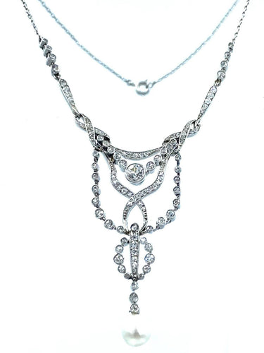 Collier Collier Négligé vers 1910 en or, platine et diamants 58 Facettes