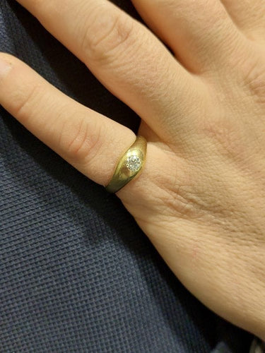 Bague 59 JONC ANGLAIS OR JAUNE DIAMANT 58 Facettes 078151