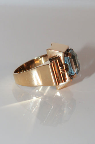 Bague 54 Bague TANK aigue-marine 58 Facettes 542