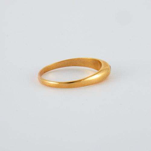 Bague 58 Bague jonc anglais or jaune diamant 58 Facettes