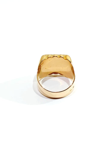 Bague 50.5 Chevalière Or Rose 58 Facettes