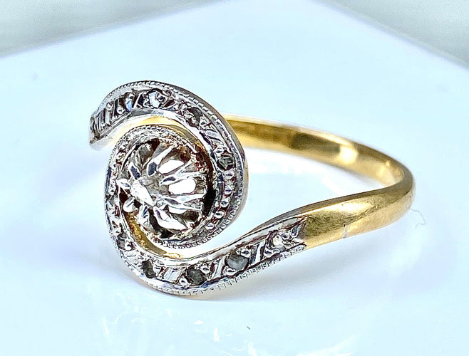 Bague 55 Bague tourbillon diamants vers 1900 58 Facettes AB179