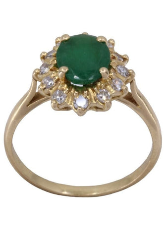 Bague 53 BAGUE POMPADOUR ÉMERAUDE ET DIAMANTS 58 Facettes 078181