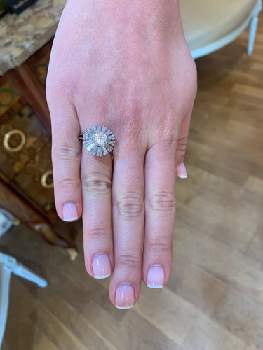 Bague Bague Rétro Juponnée Diamants 58 Facettes BD185