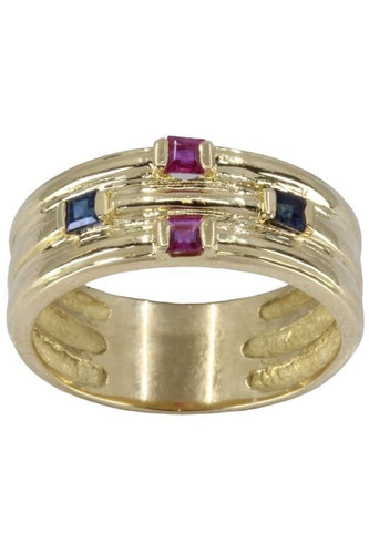 Bague Bague jonc, saphir, rubis 58 Facettes 063461