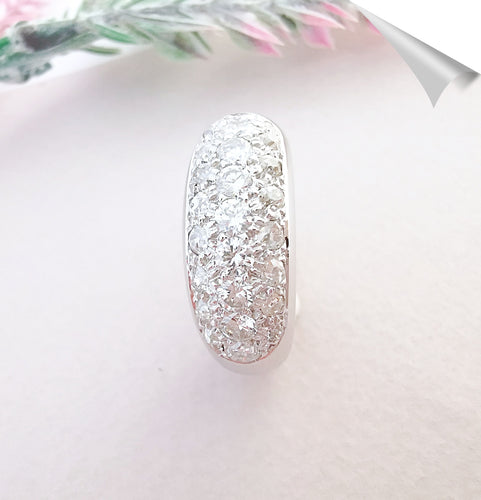 Bague 52.5 Bague Jonc Diamants Or Blanc 58 Facettes AA 1532
