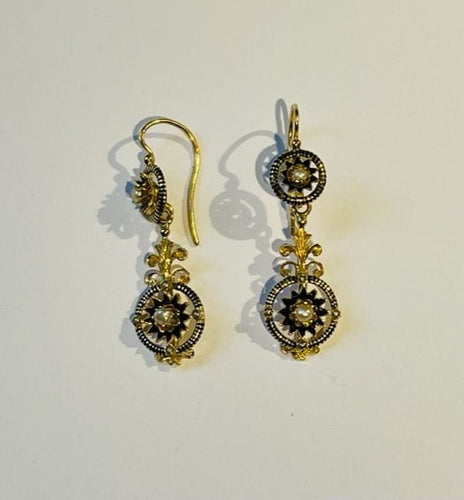 Boucles d'oreilles Paire de pendants époque Napoléon III 58 Facettes 0