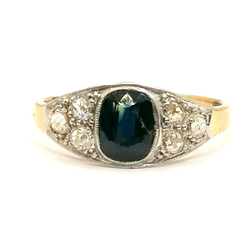 Bague Bague Art Déco Saphir Diamants 58 Facettes 2686