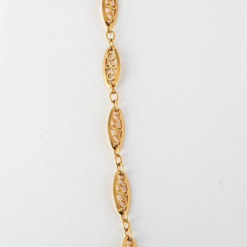 Collier Collier sautoir filigrane or jaune 18k 58 Facettes