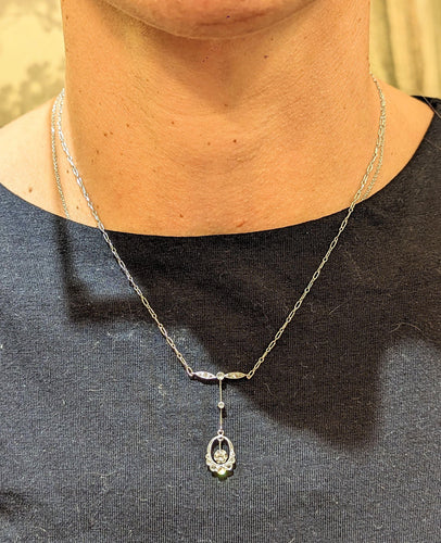 Collier Collier Belle Epoque or, platine et diamants 58 Facettes