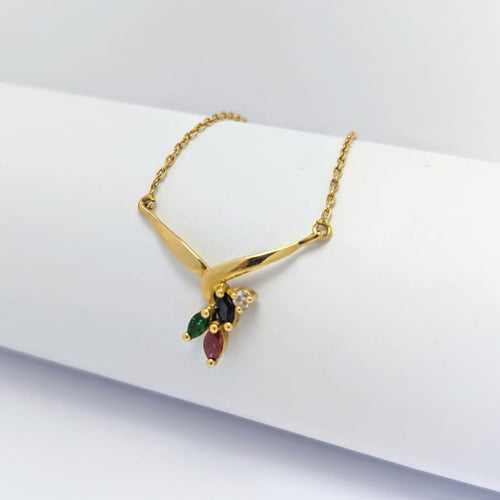 Collier Collier diamant, saphir, rubis et émeraude 58 Facettes 25629