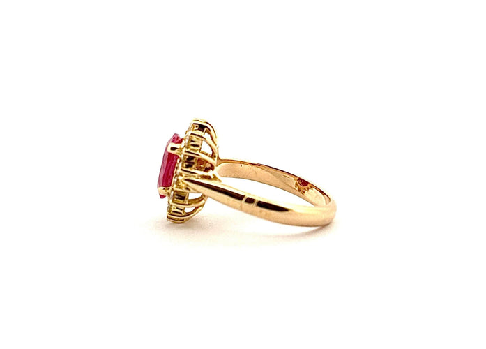 Bague 55 Bague Pompadour Or jaune Rubis Diamants 58 Facettes
