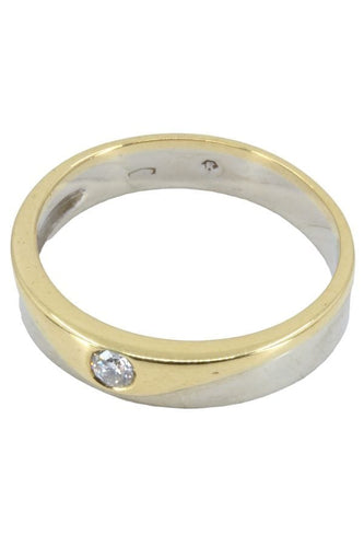 Bague BAGUE JONC 2 ORS DIAMANT 58 Facettes 053911