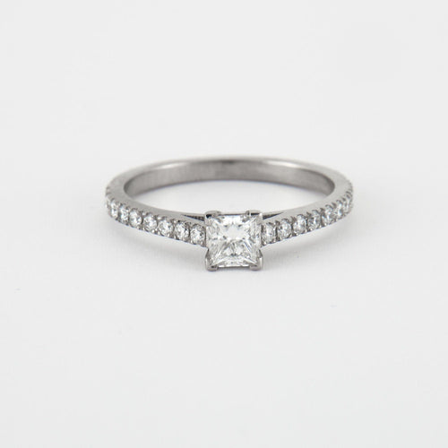 Bague 54 Bague Solitaire Or blanc Diamants 58 Facettes