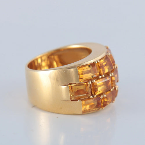 Bague 55 POIRAY - Bague en or et citrines 58 Facettes