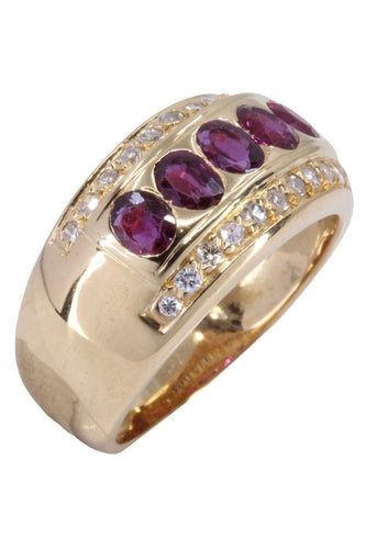 Bague 54 BAGUE MODERNE RUBIS ET DIAMANTS 58 Facettes 063001