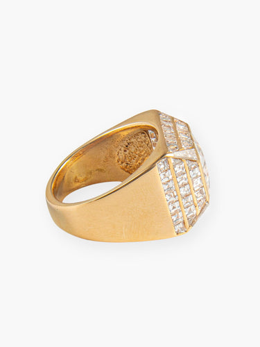 Bague Bague Chevalière Saphir blanc et Diamants 58 Facettes