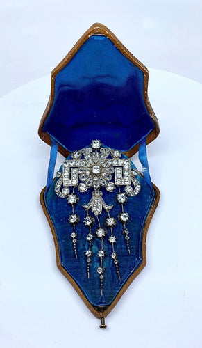 Broche Broche à pampilles détachables argent et pierres blanches 58 Facettes AB280