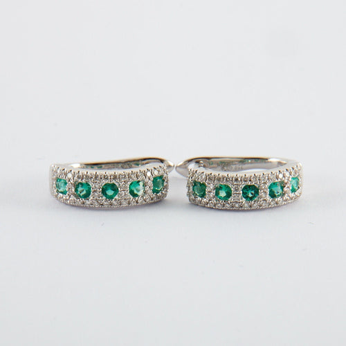 Boucles d'oreilles Boucles d'Oreilles Créoles Emeraudes 58 Facettes 2.114