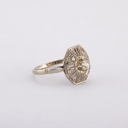 Bague 52 Bague Art Déco diamants 58 Facettes