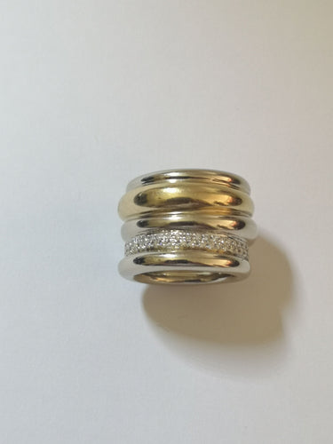 Bague 54 Bague Pomellato Tubolare en or jaune , or blanc et diamants 58 Facettes