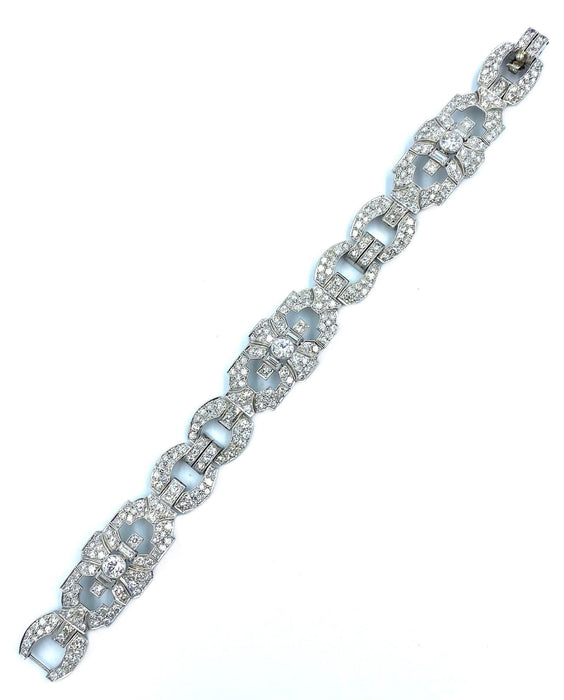 Bracelet Bracelet Art Déco platine et diamants 8ct 58 Facettes