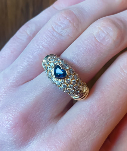 Bague Bague Jonc Saphir coeur 58 Facettes