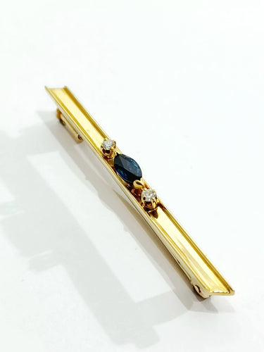 Broche Broche barrette Or jaune et blanc Saphir Diamants 58 Facettes 3213/1
