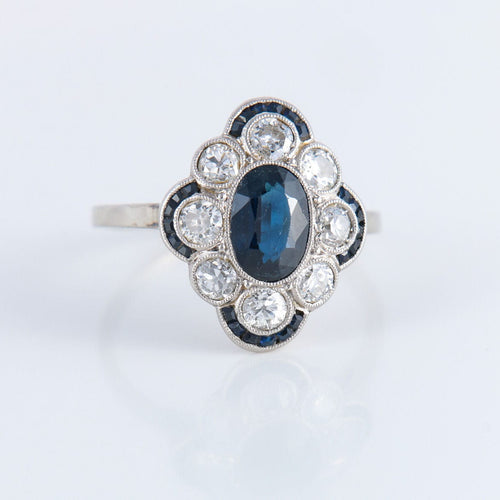 Bague Bague Art Deco saphirs et diamants 58 Facettes