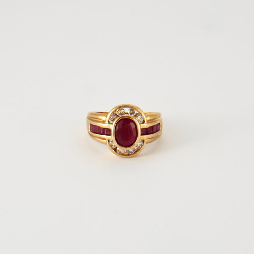 Bague 58 Bague en Or jaune, Rubis & Diamants 58 Facettes ALGU13