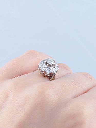 Bague Bague Pompadour or blanc et diamants 58 Facettes