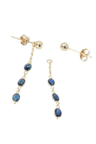 Boucles d'oreilles Pendantes en or jaune, saphir 58 Facettes 063941