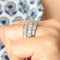 Bague 54 Bague or blanc, diamants ronds et carrés 58 Facettes