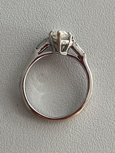 Bague 48 Bague Or Gris Diamant Taille Poire 58 Facettes 5341