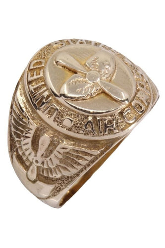 Bague Chevalière Armée Américaine "Air Corps" Or jaune 58 Facettes 079281