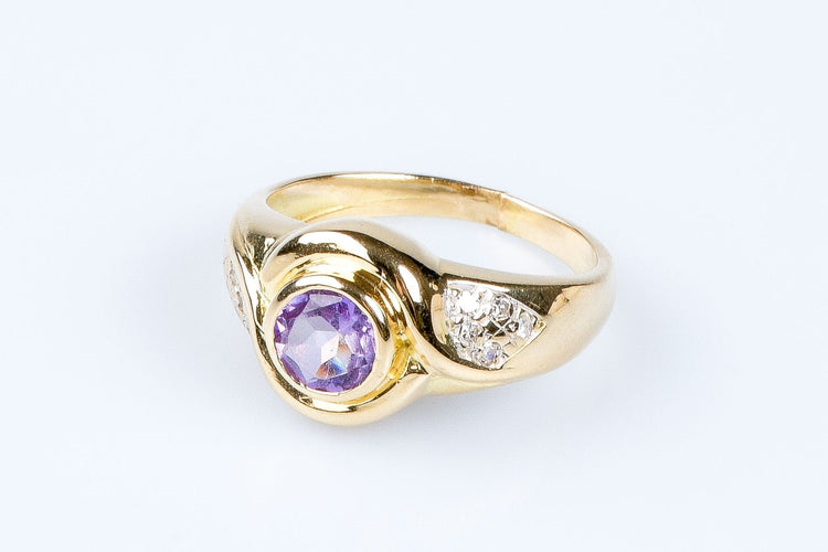Bague Bague améthyste diamant en or jaune 58 Facettes VNLP16-306-11