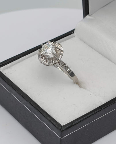 Bague 50 Bague solitaire en Or gris & Diamant 58 Facettes