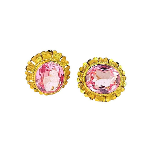Boucles d'oreilles Boucles d'oreilles Or Jaune Topazes Roses 58 Facettes 20400000592