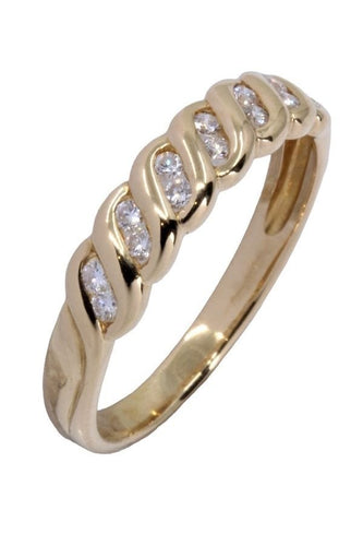 Bague 52 Demi-alliance en or jaune, diamants 58 Facettes 061791