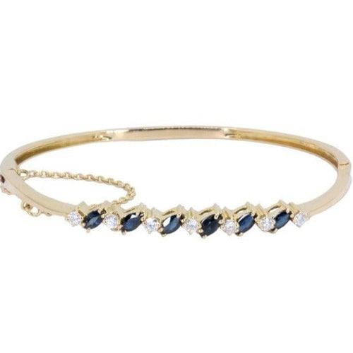 Bracelet Bracelet jonc en or jaune, diamant, saphir 58 Facettes 063191